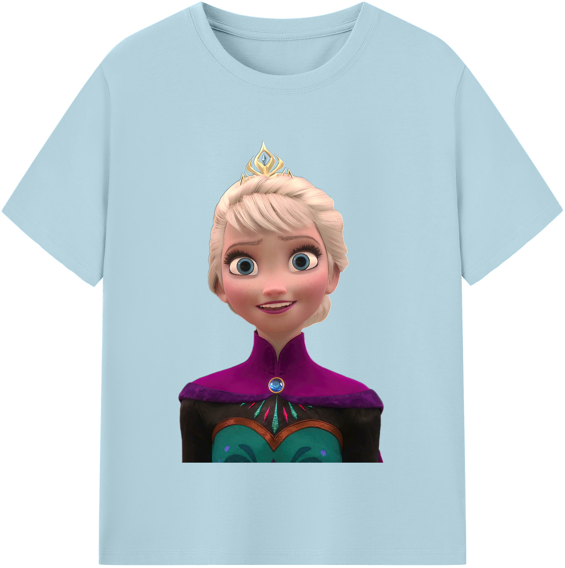 （画像用） アナと雪の女王 アンナ エルサ Frozen Anna Elsa 綿100％半袖Tシャツ（フロントプリント）